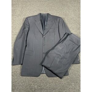 Canali 2 Piece Suit Men's 42L‎ Pants 33x31 Navy Blue Wool Italy Made Business